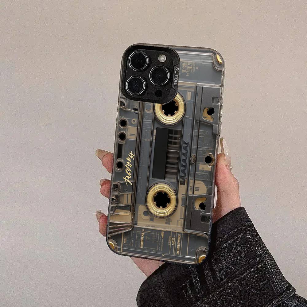 Vintage Cassette Tape Retro Style Colorful Silver Cover Phone Case For IPhone 17 16 Pro Max 15 Pro 14 Plus 11 12 13 X XS Max XR
