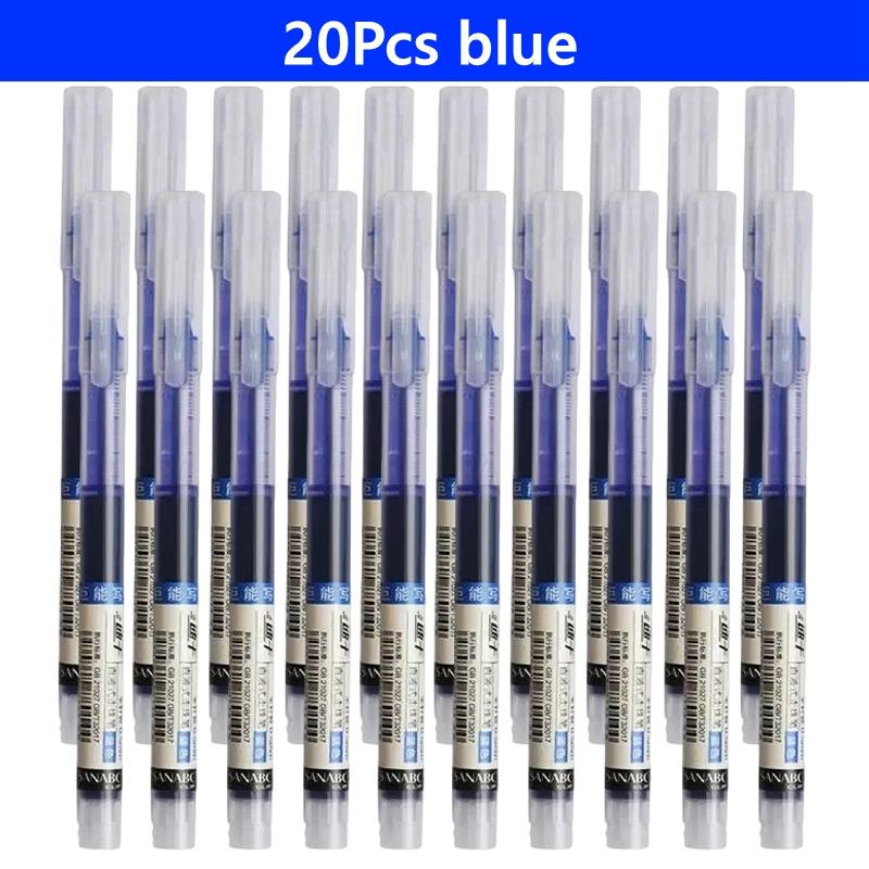 3-100 Pcs Straight Liquid Ball Pen Signature Gel Pen 0.5mm Black Blue Ink School Office Ball Pen School Office Supplies Writing