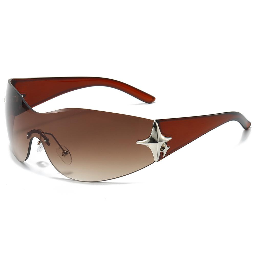 NWOGLSS T1128 Trending UV400 Custom Star Decoration Women Y2K Sunglass
