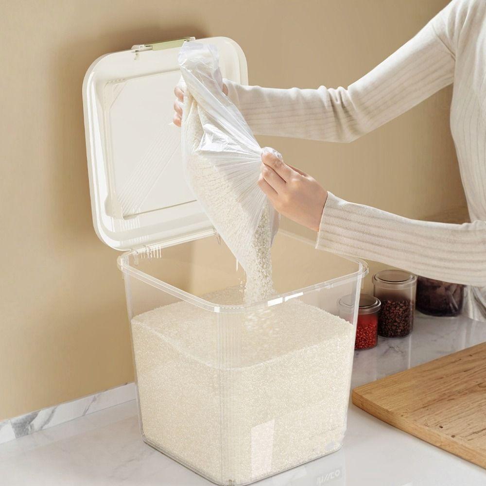 Insect Proof Pet Food Container with Wheel Rice Dispenser Durable Pet Food Storage Jar Flour