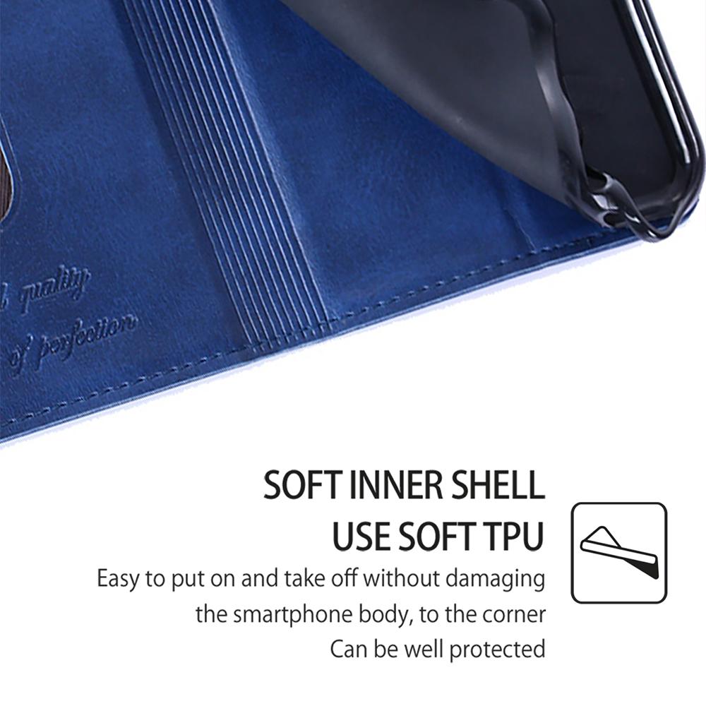 For Honor Magic6 Pro 5G Case Cowhide Texture Anti-Scratch Leather Phone Cover with Card Slots