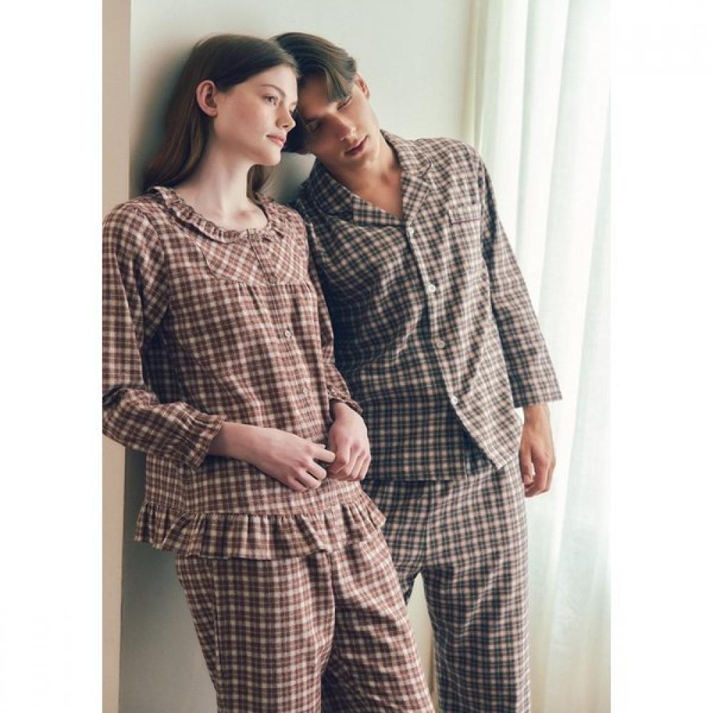 

Venus Warm Fresh Check Couple Pajamas S2 Vpa4580w Vpa4080m 100/110