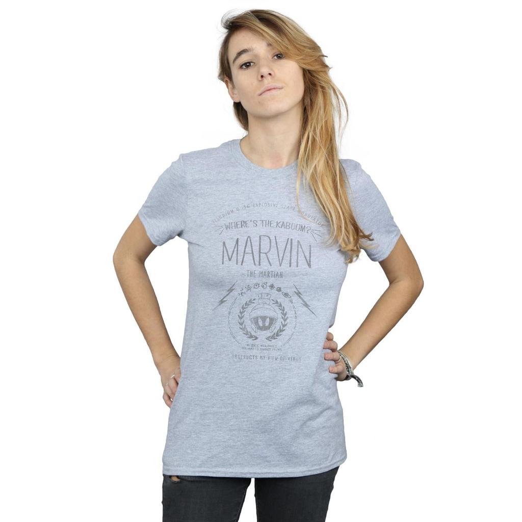 Looney Tunes Womens/Ladies Marvin The Martian Where´s The Kaboom Cotton Boyfriend T-Shirt