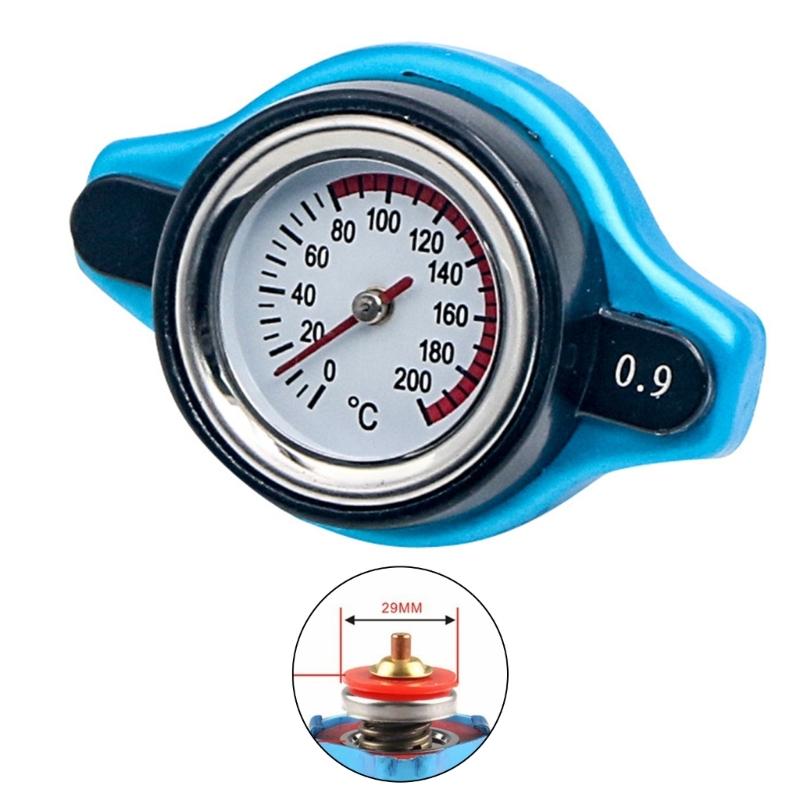 Automotive Motorcycle Car Cooling Systems Radiator Caps With Built In Thermometer, Readout 0.9Bar Seal Easy Installation