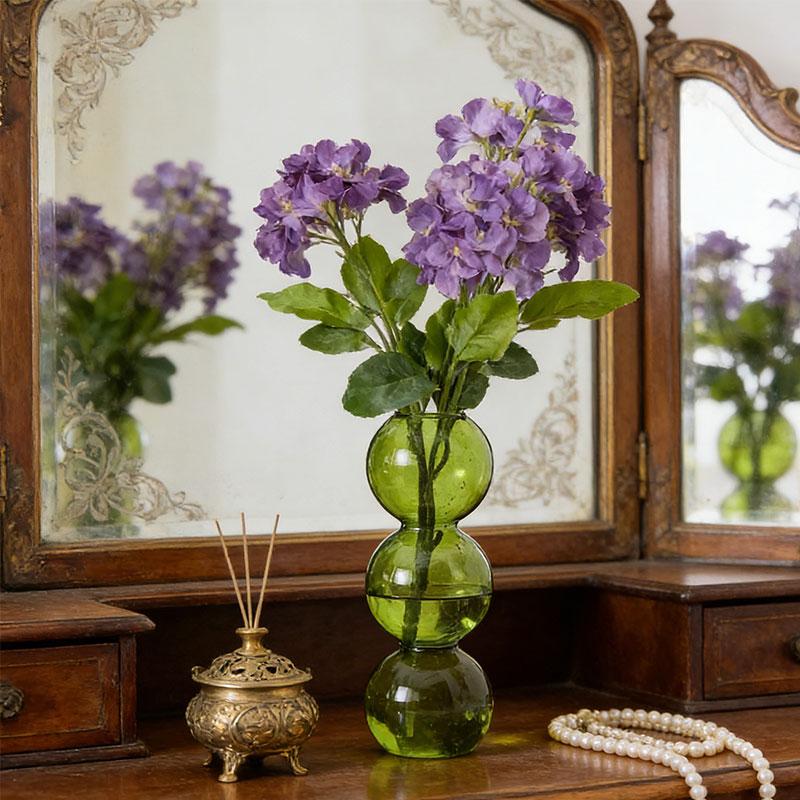 1Pc Glass Vase Hydroponics Desktop Ornaments Crystal Ball Bottle Creative Art Flower Ware Home Decor Colorful Ins