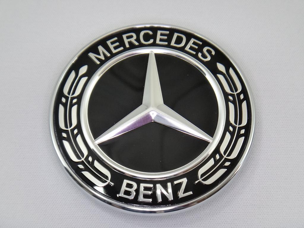 Originální znak kapoty motoru Mercedes Benz Lesklý černý Věnec