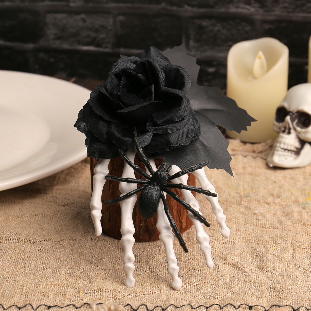 Rose Halloween Black Skull Claw Hair Clip With Spider For Accessories Costume
