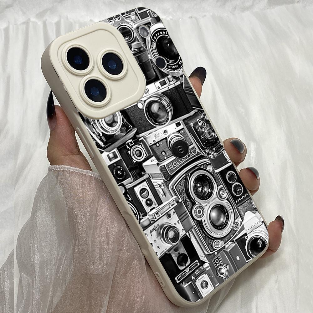 M538 Vintage Camera Boombox Design Angel Eyes Soft Phone Case for iPhone Samsung Galaxy Xiaomi Rdemi Huawei Honor Infinix Realme OPPO All Model Case
