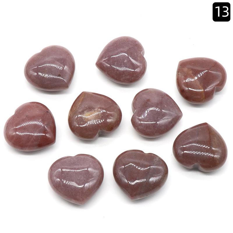 Natürlicher Kristallachat Herzförmiger 30mm Stein - Halbedelstein Valentinstagsgeschenk