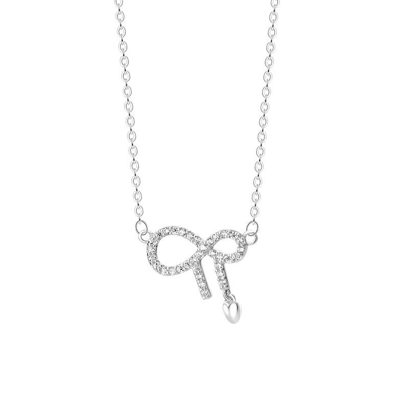 

Ожерелье-бантик с бриллиантовой инкрустацией, изысканный темперамент, милая и универсальная, легкая роскошь и высококачественная цепочка на ключицу для женщин