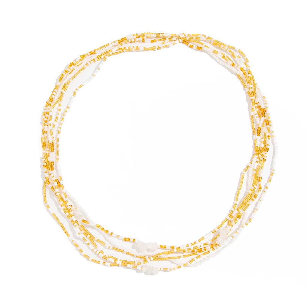 European and American Color Rice Beads Elastic Beaded Body Chain Ins Vacation Wind Gravel Mixed Color Versatile Waist Chain Set