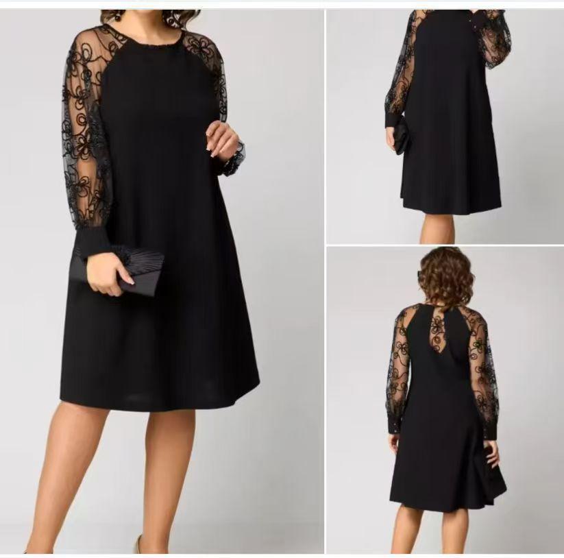 Lace Spring and Autumn Temperament Women's Clothing Fashion Skinny Dress Skirt Large Size