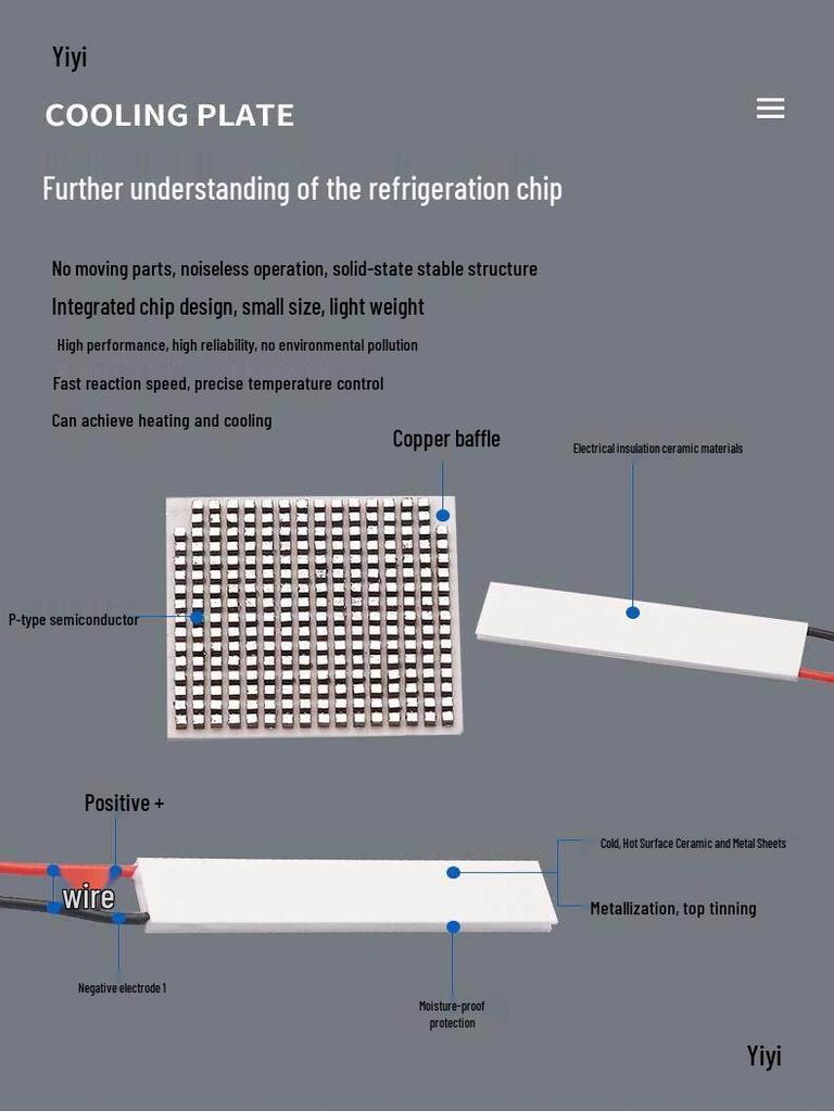 62x62 High-Power TEC Semiconductor Refrigeration Chip - Large Size, High-Performance Temperature Control Device