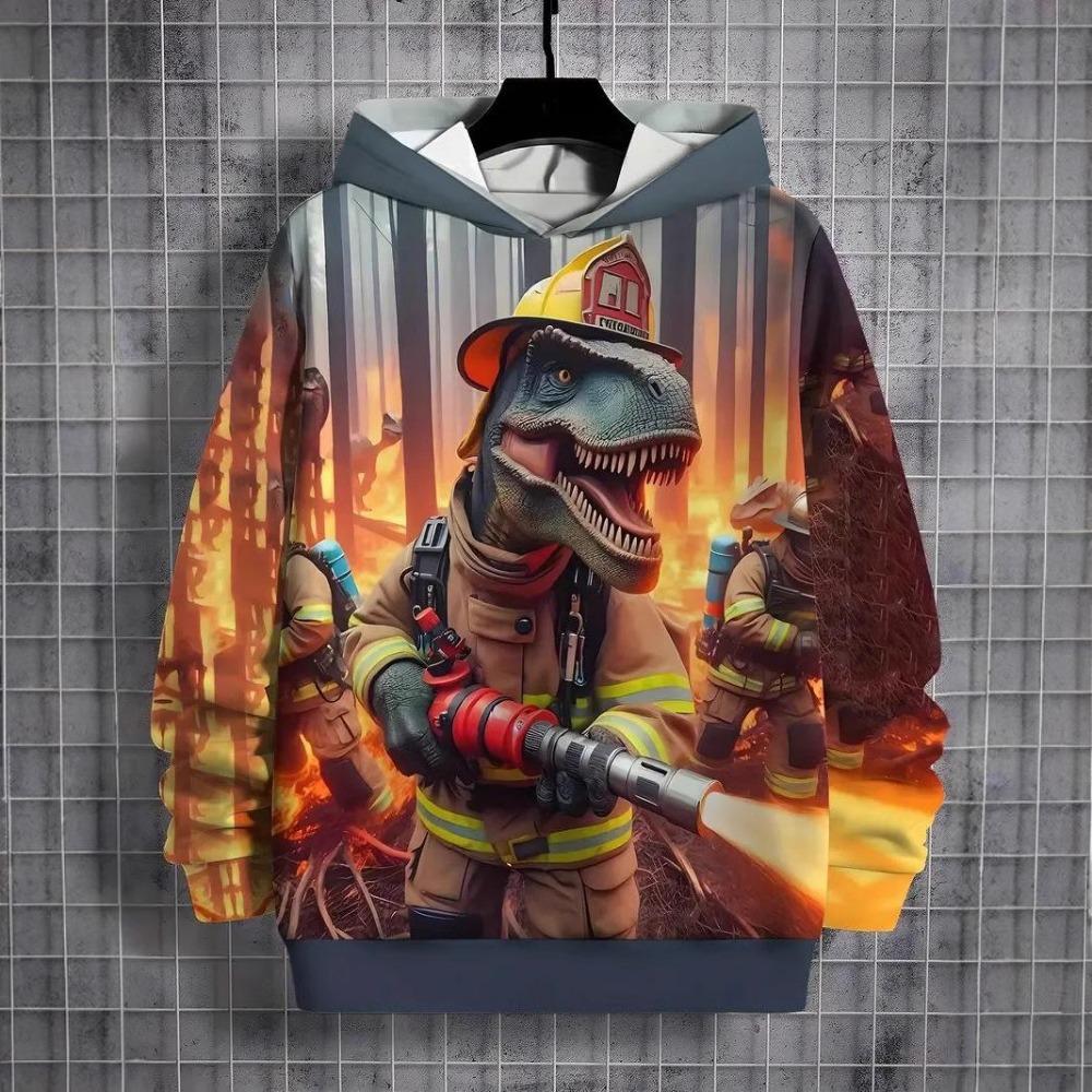 Fashion Men and Women's Hoodies Cartoon Animal 3D Print O-Neck Pullover Casual Outdoor Sweatshirt Kids T-shirt Top Clothing