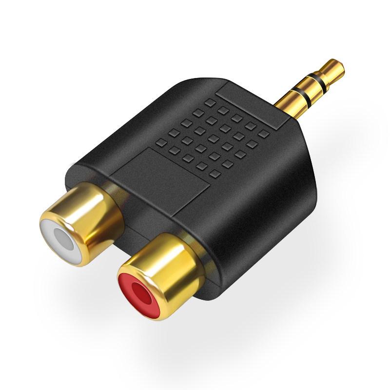

RCA Audio/Video Adapter: 1-Male to 2-Female 3.5mm Amplifier Converter for TVs