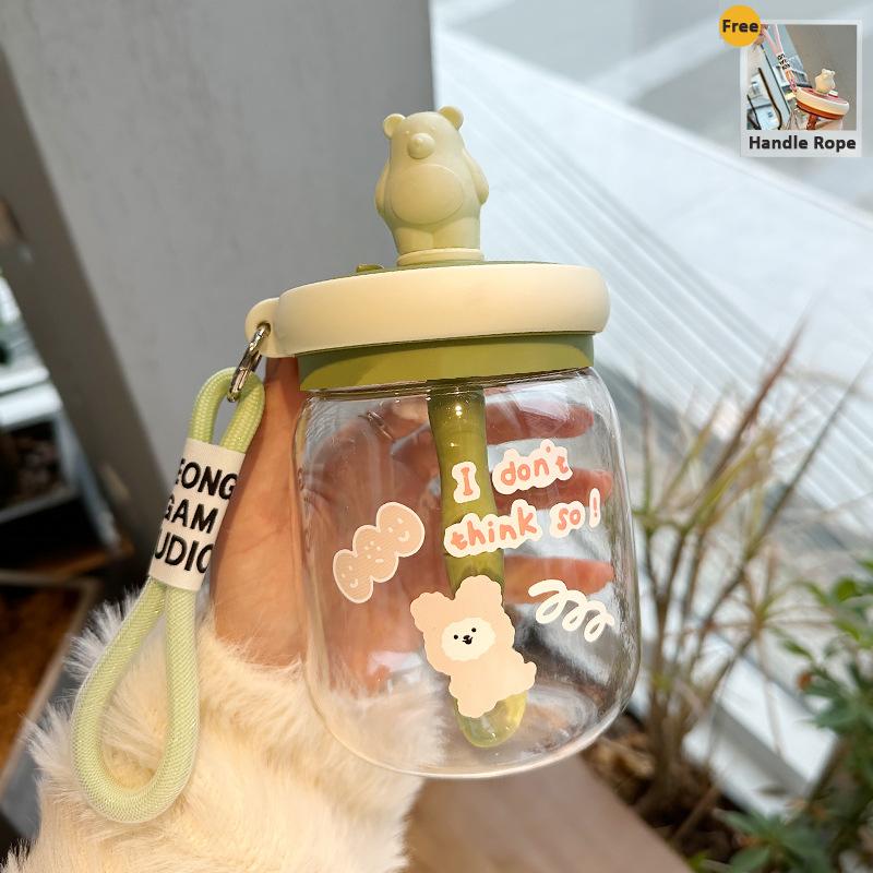

Kawaii Jumbo Boba бутылка для воды с соломинкой для девочек, детская большая емкость, милая чашка для перемешивания, портативная двойная пластиковая чашка для питья 800ml