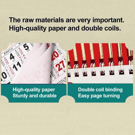 Calendario da Parete 2026 Anno Cinese del Cavallo Calendario da Appendere Lunare Mensile per Casa Ristorante Ufficio Scuola Decorazione Capodanno Cinese