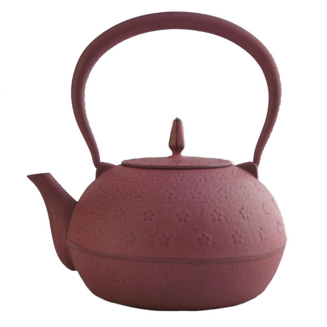 

Ikenaga Iron Works Nanbu Iron Kettle, Gardenia and Sakura Design, Pink