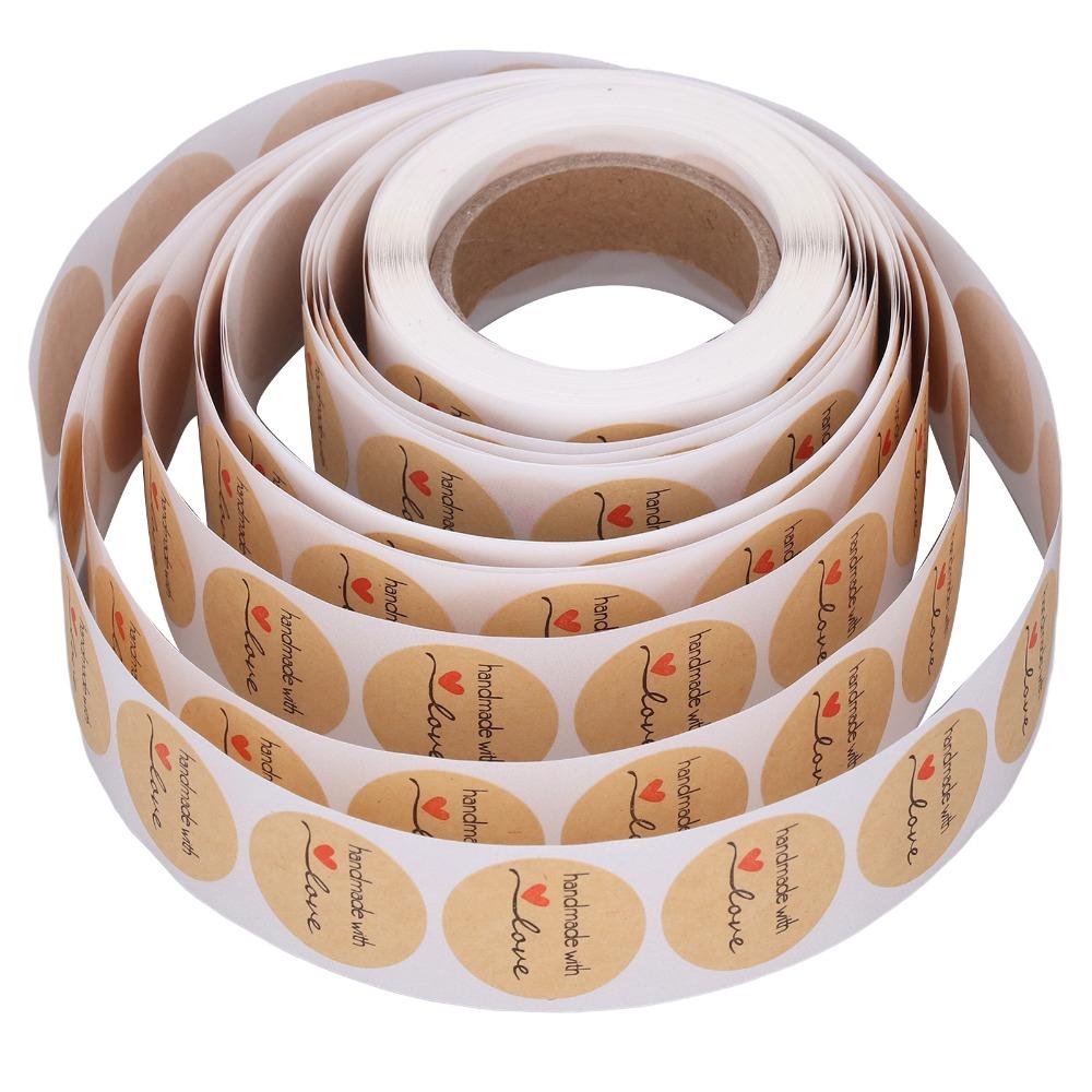 Round Shape Round Label Stickers Kraft Material Seal Labels Kraft Paper Stickers  Envelope Sealing