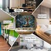2D Magical Treehouse Tapestry Enchanted Forest with Glowing Lanterns Wall Hanging