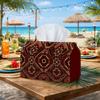 1pc Southwestern Tribal Tissue Box - Multi-Functional Napkin Dispenser, Two Sizes Available Made of Durable Polyester, Decorated with Geometric Diamon
