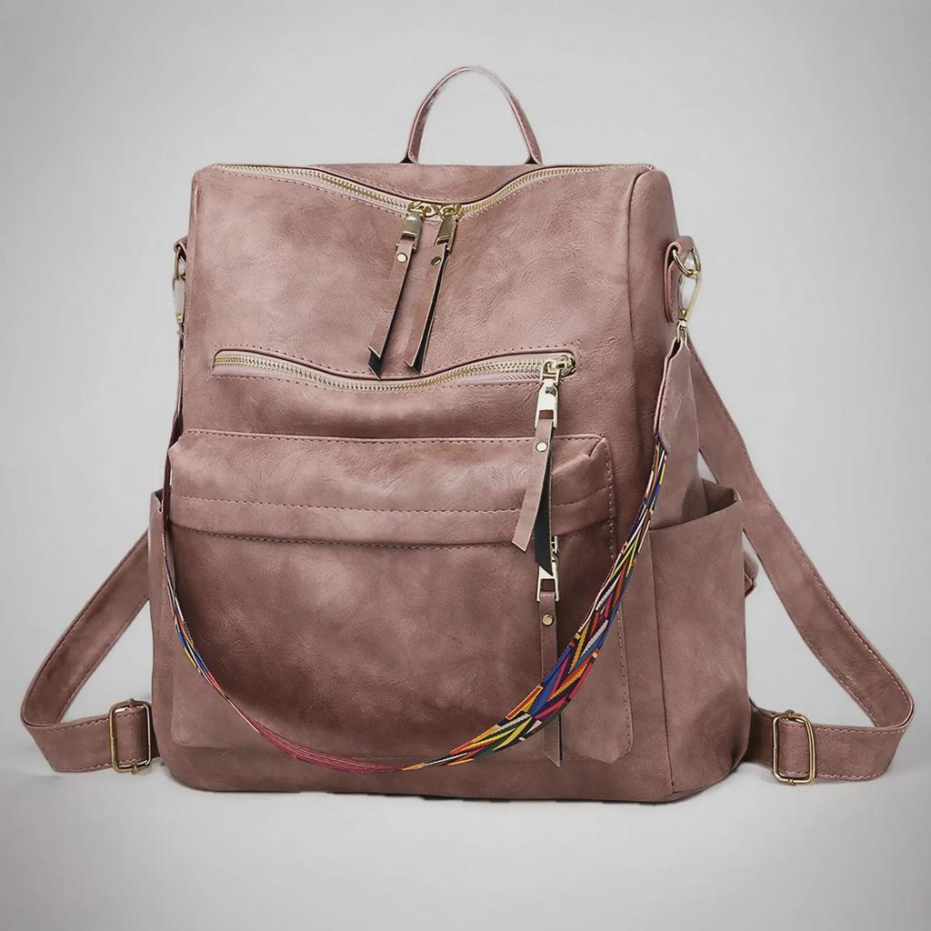 Retro PU Women's Backpack - 2022 European and American Style