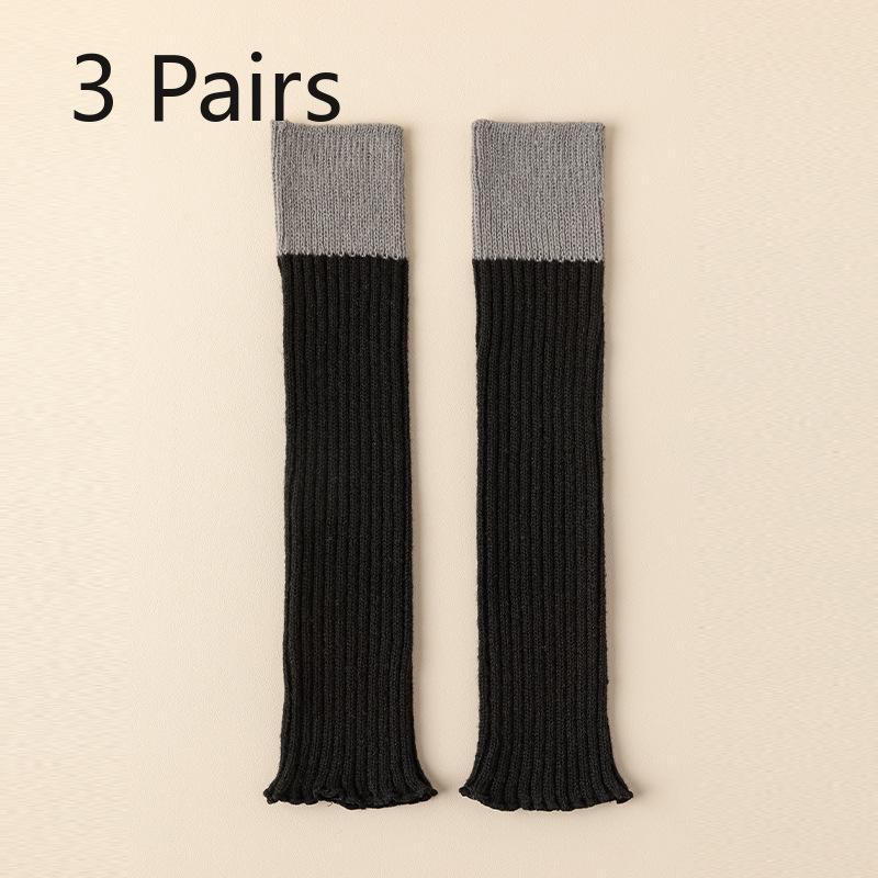 3 Pairs of Women's Autumn and Winter Knitwear Soft Skin Friendly College Style Warm Calf Pile Socks