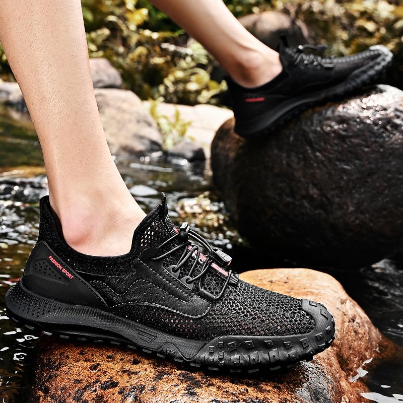 Mesh Shoes Men's Summer Breathable Men's Shoes Thin Hollow Breathable Lightweight Casual Shoes Soft Sole Non-slip Quanzhou Sports Shoes