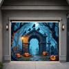 Halloween Decor Outdoor Suitable Graveyard Scene Halloween Banner LED Light Haunted House For Event Background Outdoor Event