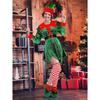 Charming Christmas Elf Role Play Outfit For Women In Olive Green With Lovely Ruffled Details