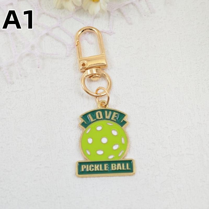 1/5Pcs Creative Pickleball Racket Metal Keychain Colorful Hollow Golf Ball Keychains Dink Ball Fans Party Gift Bag Pendant