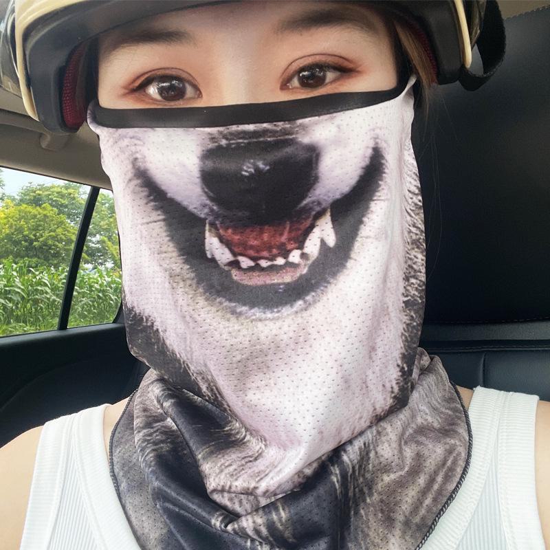 UV Protection Ear-Hanging Windproof Cycling Mask - Orange Cat Face Triangle Scarf