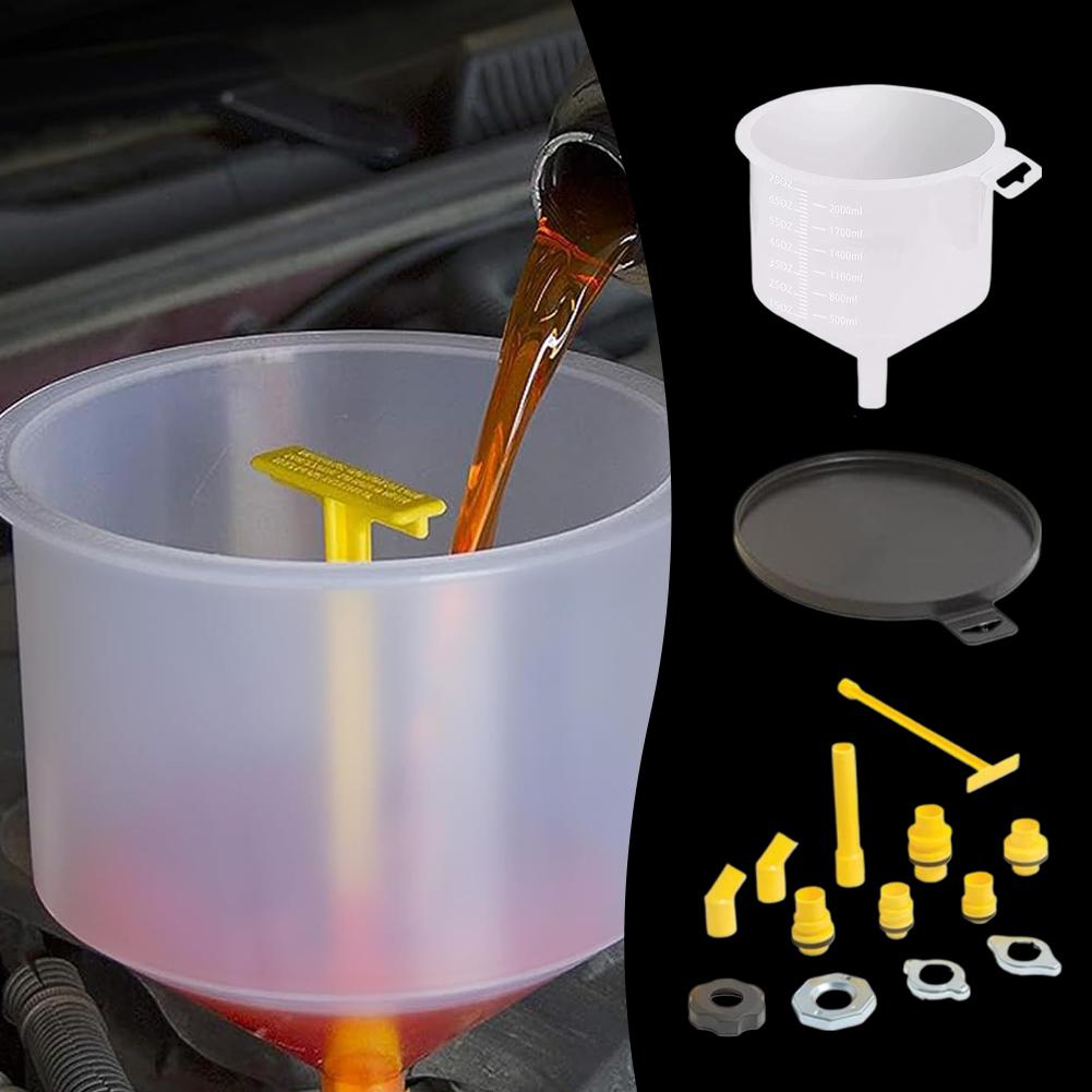 Coolant Funnel Kit Pour Oil Tool Car Accessories Spill Proof Universal Vehicles Plastic Filling Funnel Spout I6L1