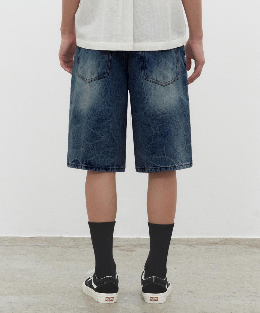 DECET Cr Wide Denim Shorts Dcpt035Crblueb