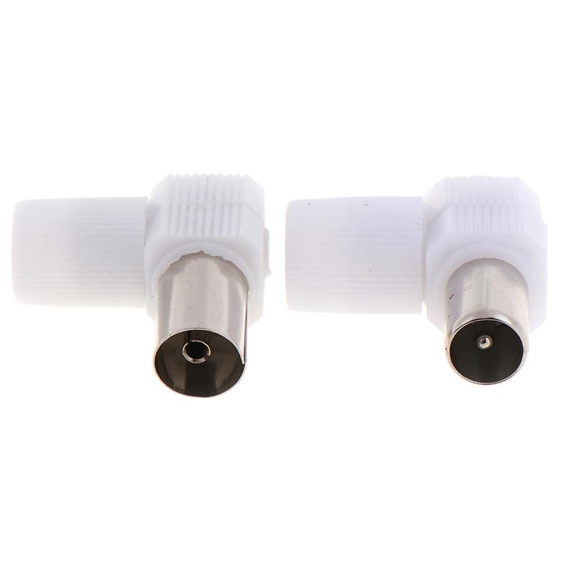 2Pairs 90 Degrees Male And Female Tv Plug Jack For Antennas Tv Rf