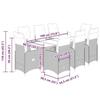 VidaXL Ensemble de bistro de jardin 9 pcs coussins beige poly rotin 3277106