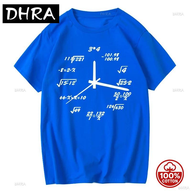 Unisexs Tshirt 100 Cotton Casual Funny Math Clock Print Summer Loose Oneck T Shirt For Unisex Short Sleeve Tshirt Male Basic Tops