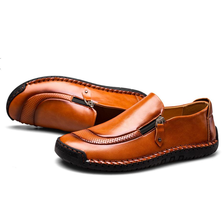 Handmade Leather Men Shoes High Quality Men Loafers Comfortable Soft Sole Walking Shoes Moccasins Men Driving Shoes New