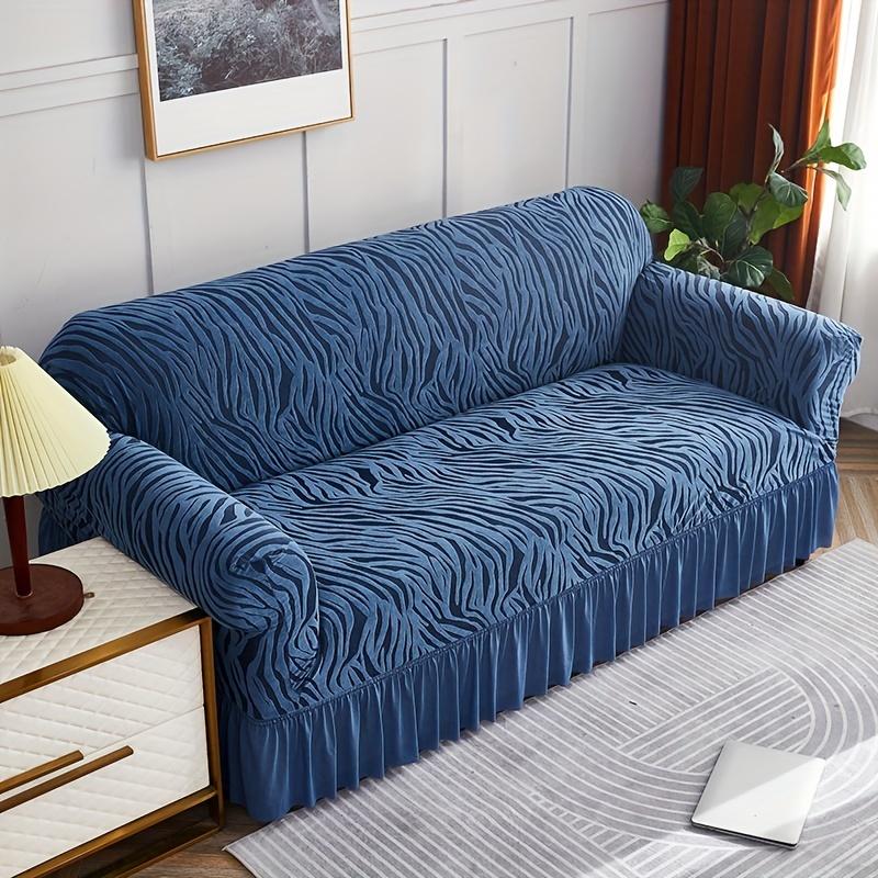 1 Piece Sea Wave Skirt Stretch Sofa Cover, Non-Slip All-Inclusive Dust Cover, Bedroom Living Room Home Decoration