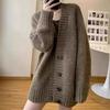 Korean Lazy Style Knit Cardigan for Women - Spring/Autumn 2025 Long Sleeve Loose Fashion with Big Buttons