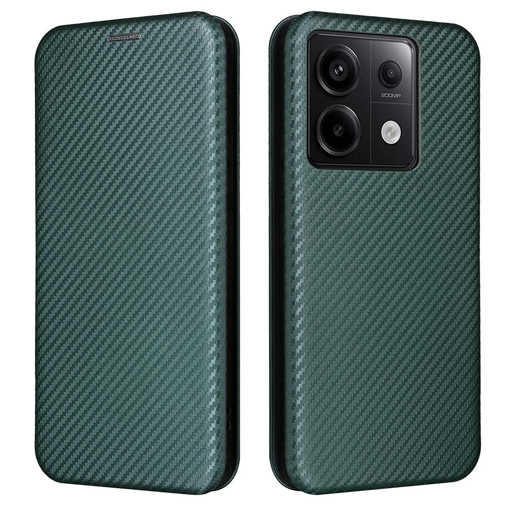 For Xiaomi Redmi Note 13 Pro 5G/Poco X6 5G Leather Case with Card Slots Carbon Fiber Texture