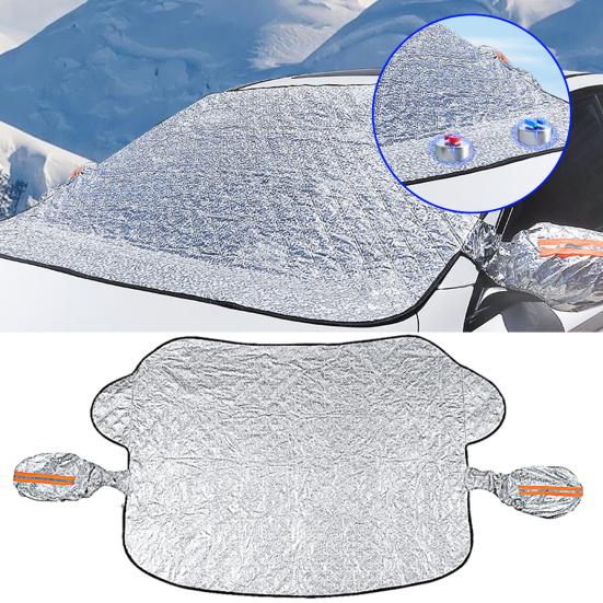4-Layer Magnetic Windshield Snow Cover for Cars SUVs Trucks Full Coverage Frost Protector with Side Window