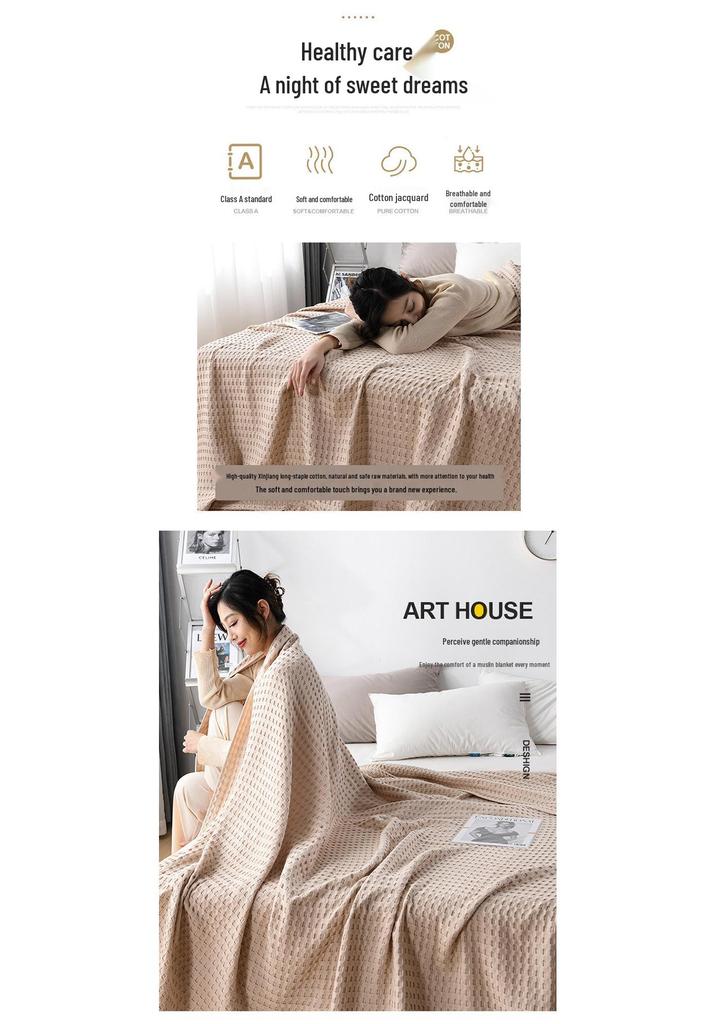Skin-Friendly Waffle Weave Breathable Air Conditioning Blanket