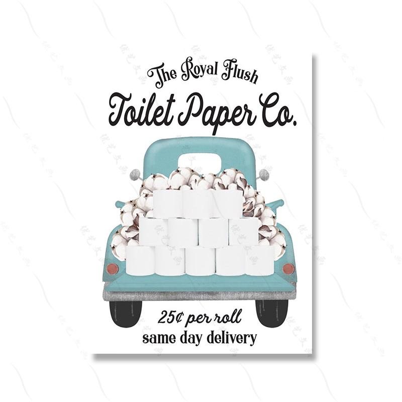 

Туалетний папір у рулоні, друк для ванної кімнати Мистецтво для декору стін фермерського будинку Смішний жартівливий знак Canavs Painting TP Paper Poster Pictures 30x40cm No Framed