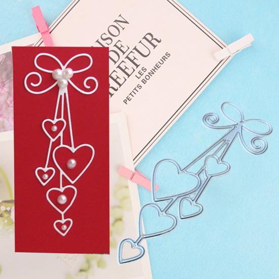Cutting Stencil Heart Bow Tie Pattern Smooth Lightweight Template Metal Mold for Daily Use