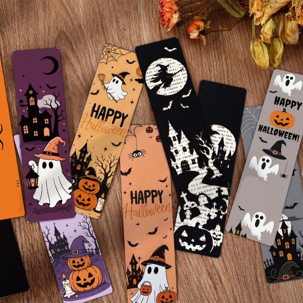 Pack Halloween Pumpkin Bookmarks for Reading, Creative Book Page Markers