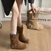 Autumn Women Ankle Boots 2026 New Fashion Flats Causal Shoes Suede Chelsea Short Boots Anti Slip Retro Cowboy Boots Botas Mujer