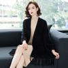 Cashmere Winter Women's Faux Mink Cardigan Black Shoulder Shawl