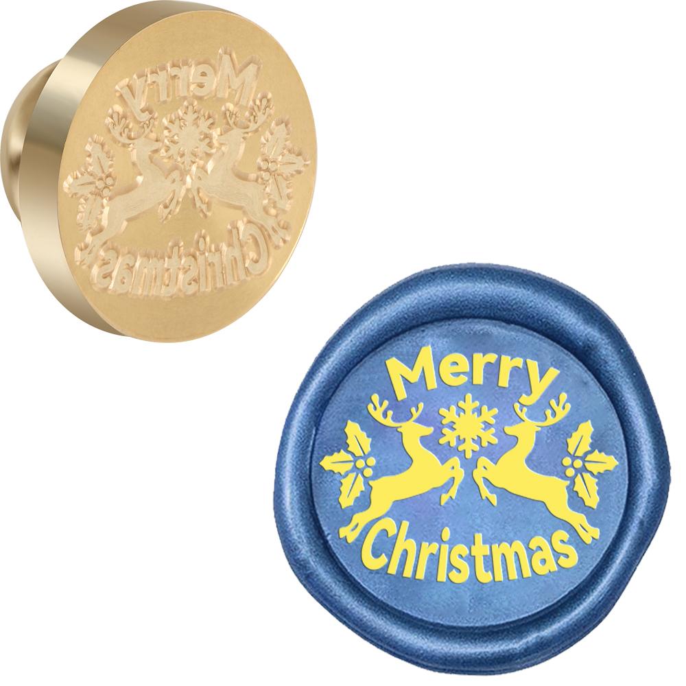 Cute Christmas Wax Seal Stamp Elk Car Christmas Gifts Wax Sealing Stamp Removable Brass Heads Sealing Stamp Invitations Greeting