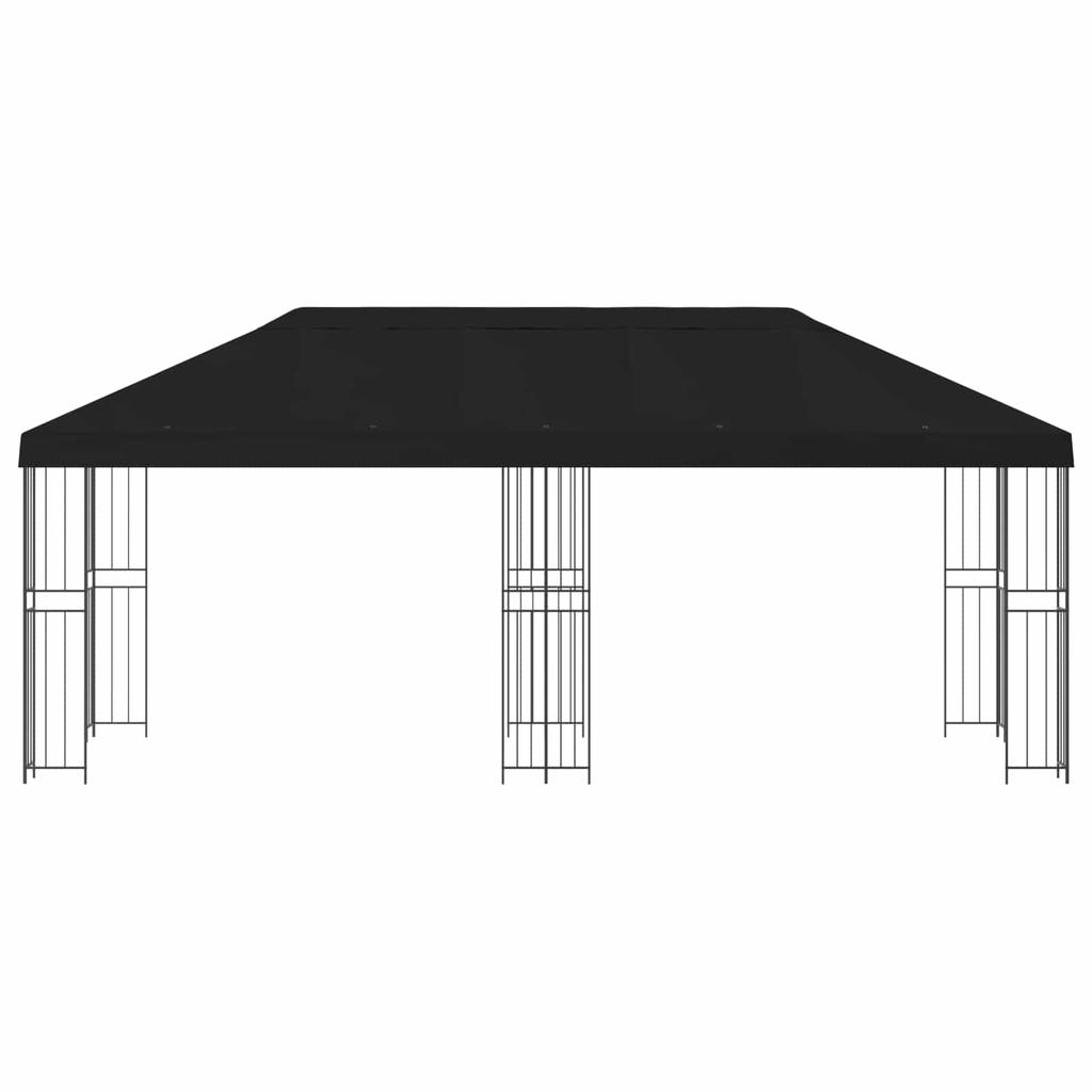 Pavilion with Side Walls 6 X 3 M Black Polyester and Steel
